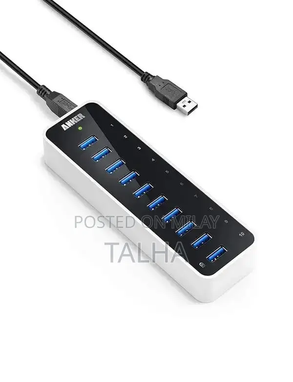 10-Port USB 3.0 High-Speed Data Transfer Hub