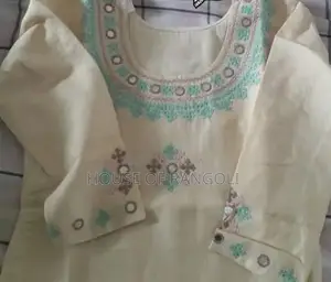 2pc Cotton Linen Lawn Embroidered Fabric Set