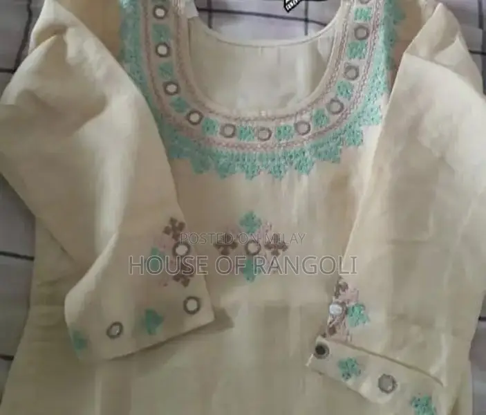 2pc Cotton Linen Lawn Embroidered Fabric Set