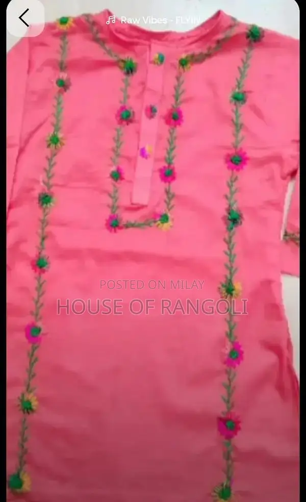 2pc Cotton Linen Lawn Embroidered Fabric Set