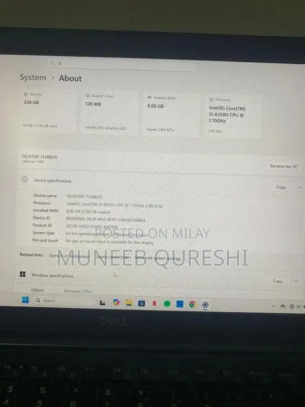 Dell Latitude 7490 Business Laptop - 8th Gen Core i5