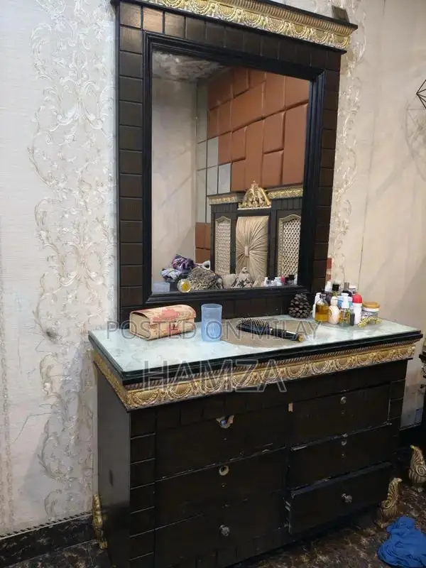 Bedroom Furniture Set - Bed, Dressing Table, and Side Tables