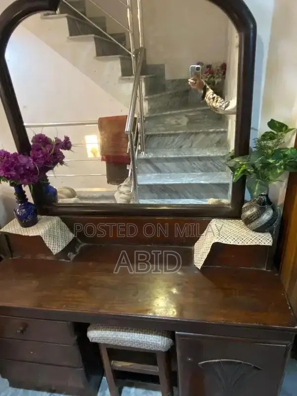 Classic White Dressing Table with Matching Sitting Stool