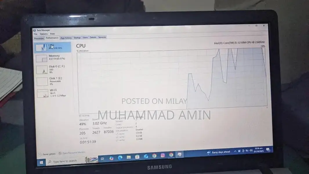 Samsung Core i5 Laptop 8GB RAM 250GB SSD