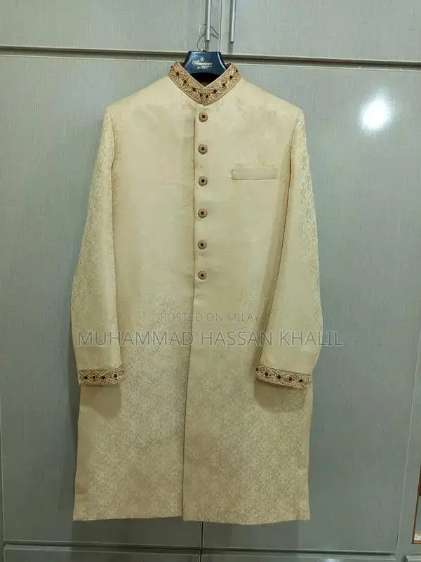 Elegant Branded Dulha Wedding Sherwani Set with Kulla and Traditional