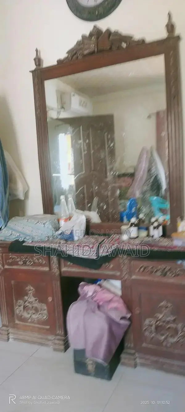 Wooden Dressing Table with Front and Back Board Damage