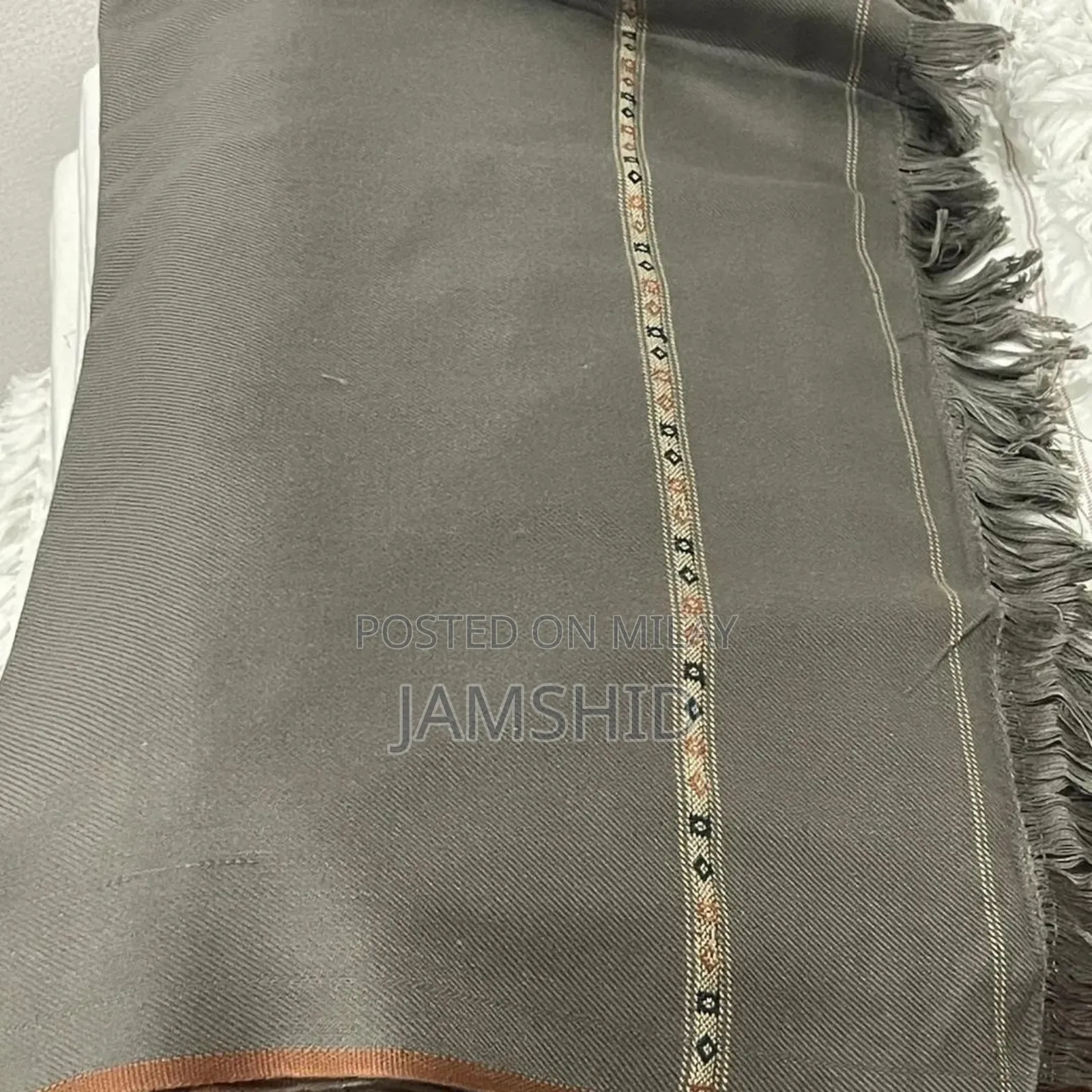 Man's Luxurious 1ps Grey Wool Shawl