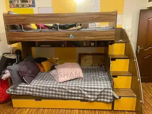 Photo - Kids Wooden Bunk Bed with Two Mattresses