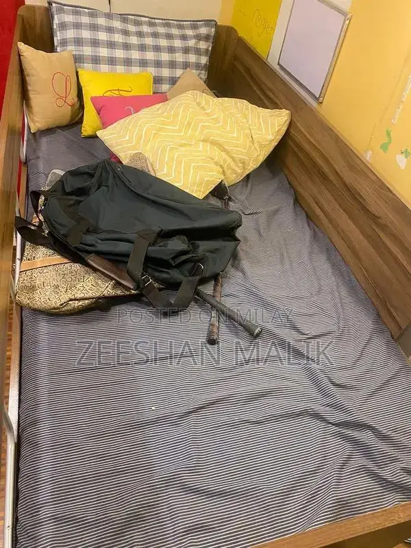 Kids Wooden Bunk Bed with Two Mattresses