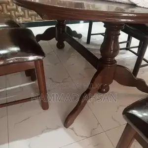 Wooden Dining Table with 5 Matching Chairs