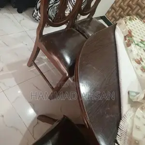Wooden Dining Table with 5 Matching Chairs