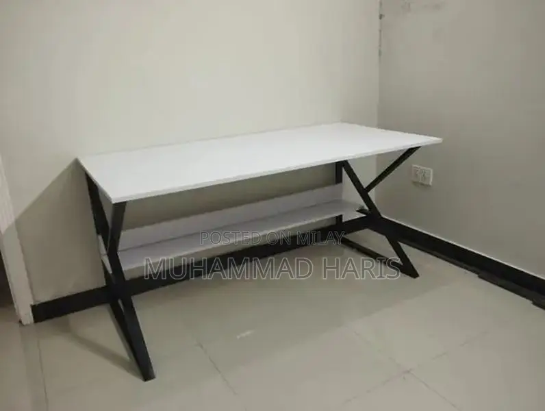 Sturdy Wooden Computer Table with Metal Frame - 5ft Custom Built