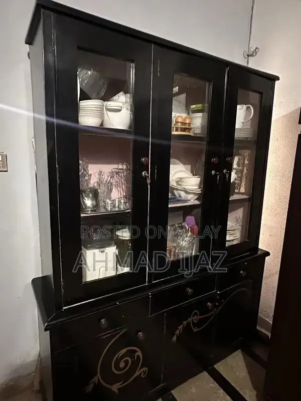 Complete Bedroom Set with Bed, Side Tables, Dressing, and Showcase