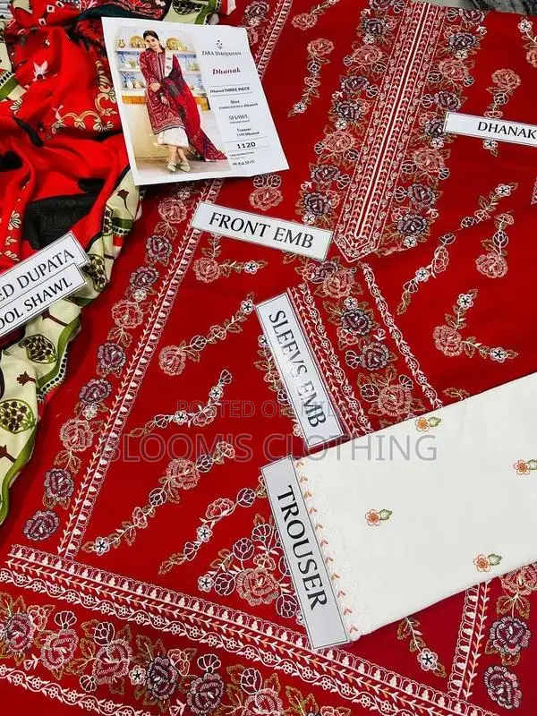 Women's 3-Piece Unstitched Embroidered Clothing Set