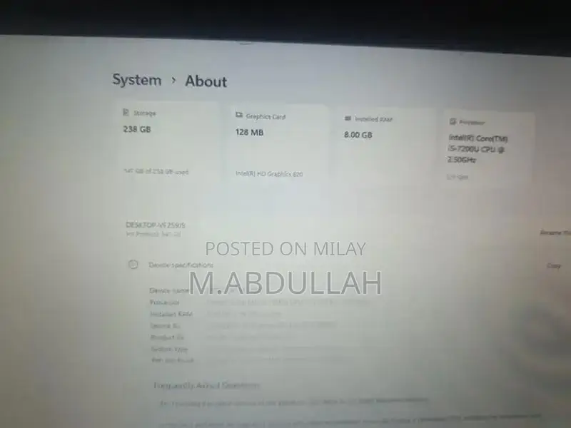 Intel Core i5 7th Generation Laptop with SSD Storage