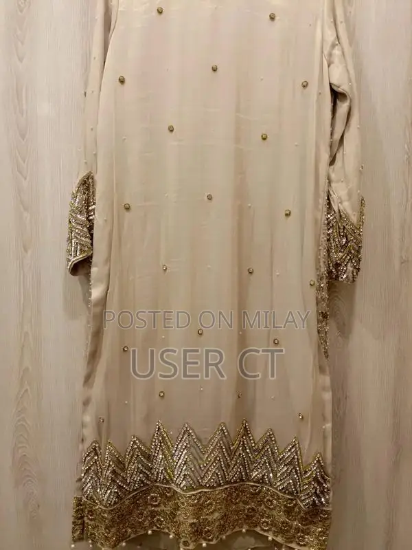 Gold Faraz Manan Inspired Hand-Embellished Dress Shirt