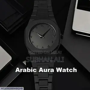 Elegant Arabic Numerals Unisex Wrist Watch - Classic Black Design