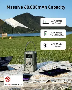 High-Capacity 60,000mAh Portable Power Bank with Multiple Ports