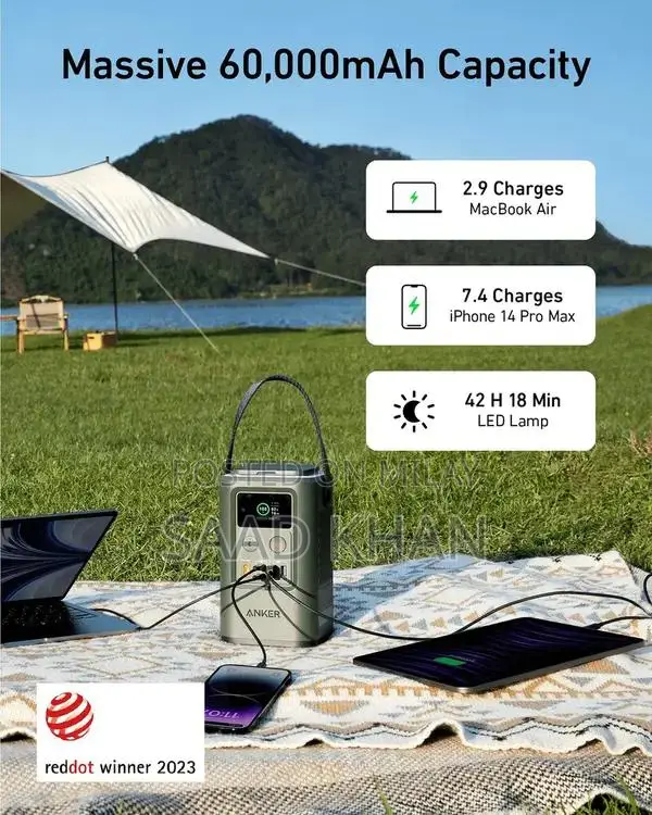 High-Capacity 60,000mAh Portable Power Bank with Multiple Ports