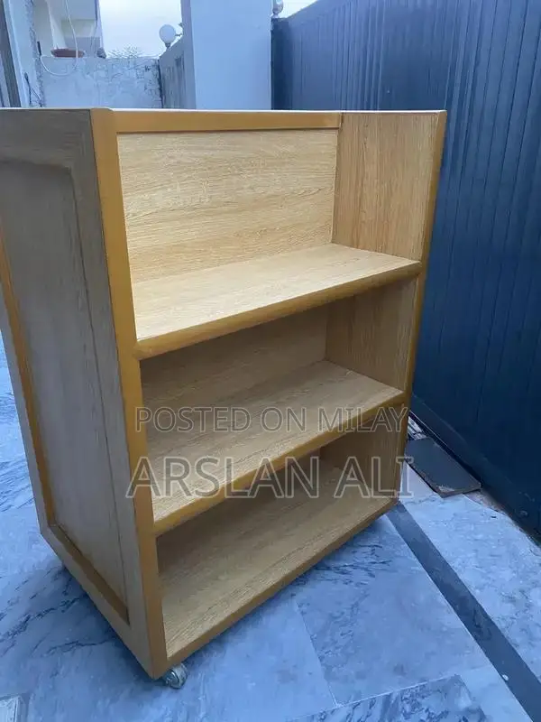 Wooden Double Side Rack Table with Wheels