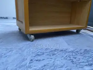 Wooden Double Side Rack Table with Wheels