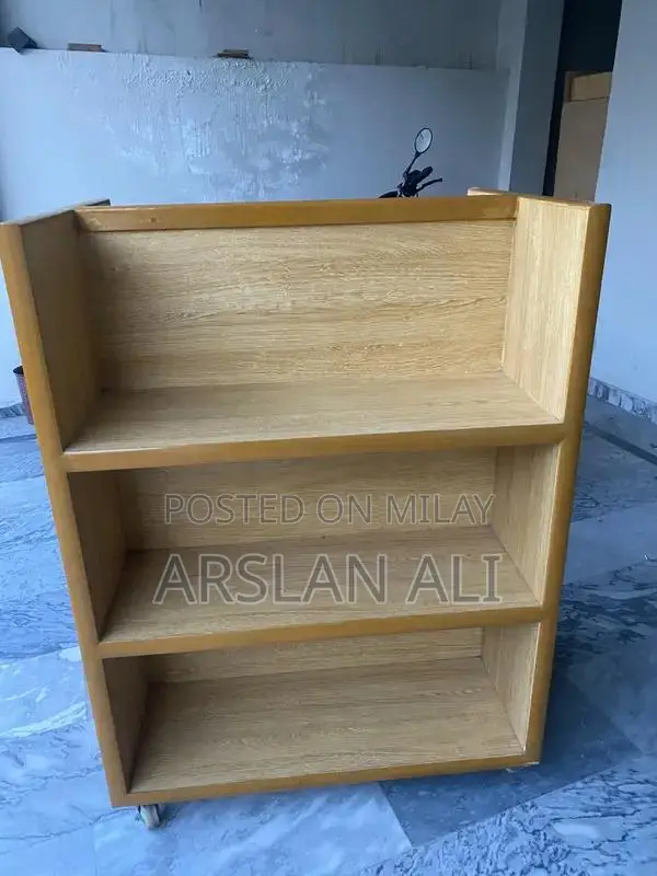 Wooden Double Side Rack Table with Wheels