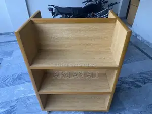 Wooden Double Side Rack Table with Wheels