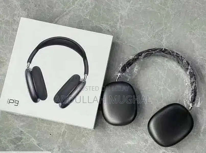 Premium Black ABS Plastic Wireless Headphones