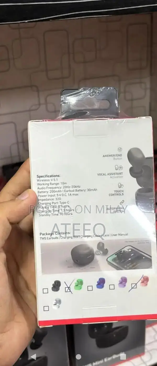 True Wireless Bluetooth Earbuds with Touch Controls