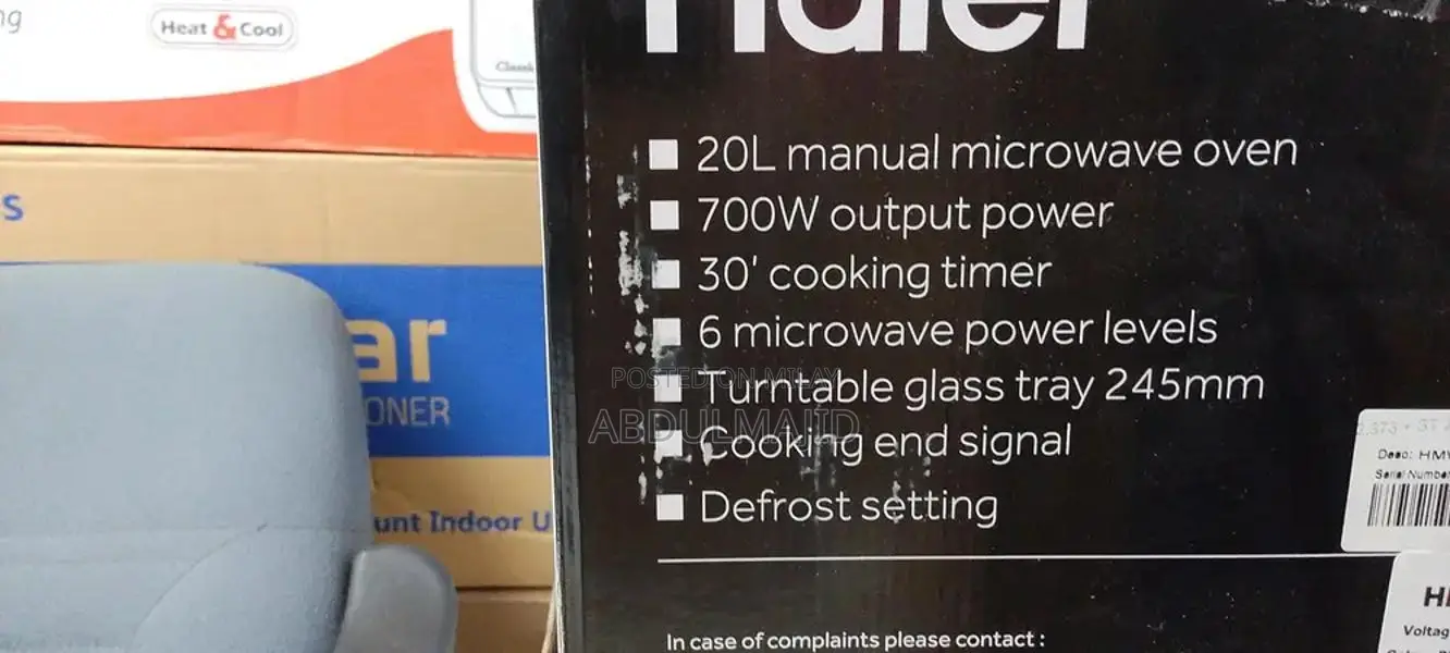 Haier 20L Countertop Microwave Oven, Compact Kitchen Appliance