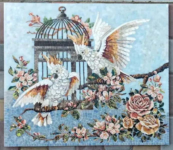 Marble Inlay Wall Art Handcrafted Decorative Panel