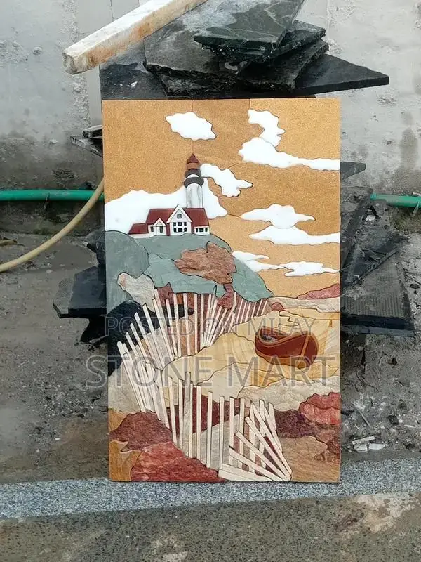 Marble Inlay Wall Art Handcrafted Decorative Panel