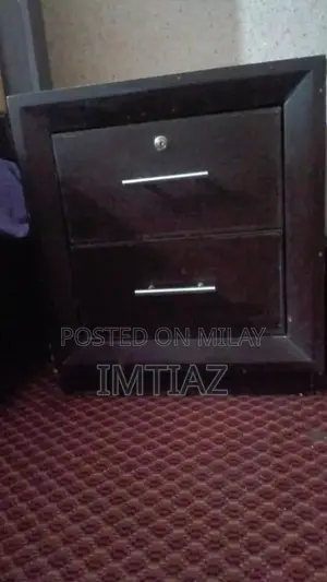 Photo - Wooden Bed Frame with Matching Nightstands