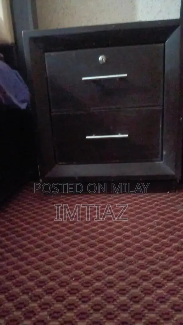 Wooden Bed Frame with Matching Nightstands