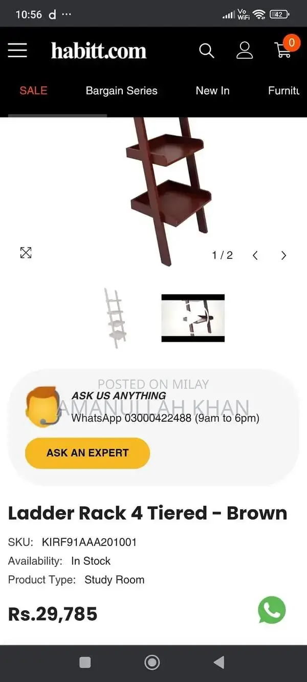 Bed Set with Decorative Ladder, Baby Rack, and Love Birds Cage