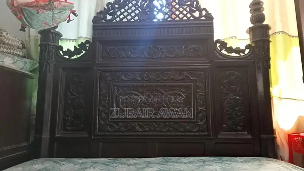 Wooden Bed Frame with Dressing and Storage