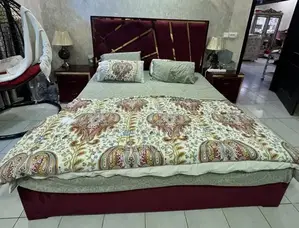 King Size Complete Bedroom Furniture Set with Mirror and Side Tables