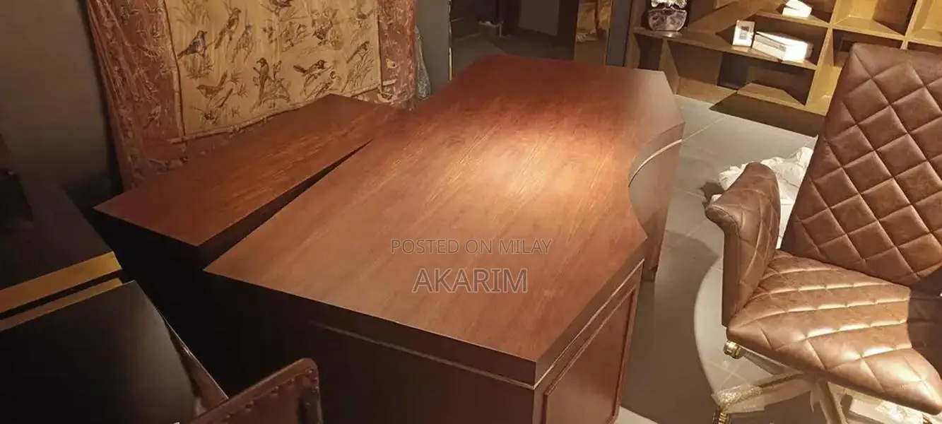 Rosewood Office Furniture Set with Table and Chairs