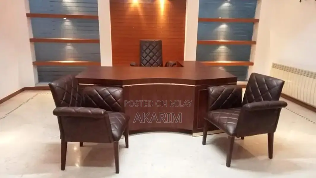 Rosewood Office Furniture Set with Table and Chairs