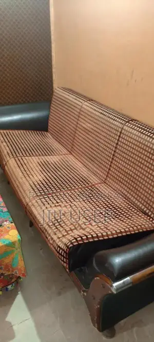 Photo - Two-Piece Sofa Convertible Bed Set with Leather Upholstery