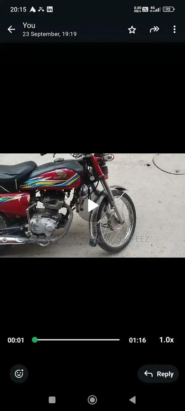 Honda 125cc Motorcycle with New Chain Gear Set and Rims