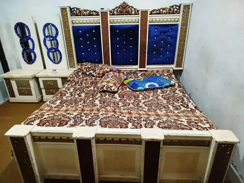 Wooden Bed Set with Dressing Table and Side Tables