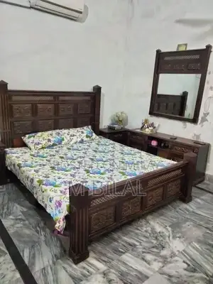 Photo - King Size Wooden Bed Frame with Mattress