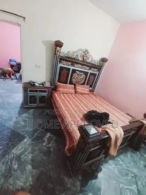 Photo - Black Wooden Bedroom Furniture Set with Bed, Dresser, Showcase