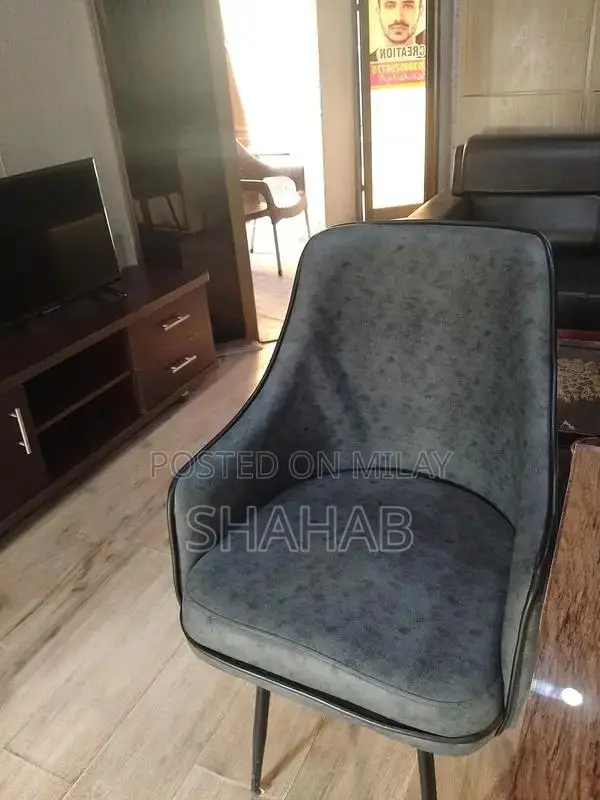 3 Seater Sofa with Leather Visitor Chairs and TV Console