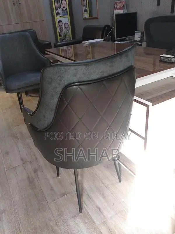 3 Seater Sofa with Leather Visitor Chairs and TV Console