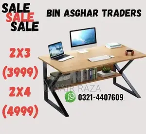 Photo - Multi-Size Home Office Table with Book Rack Shelving