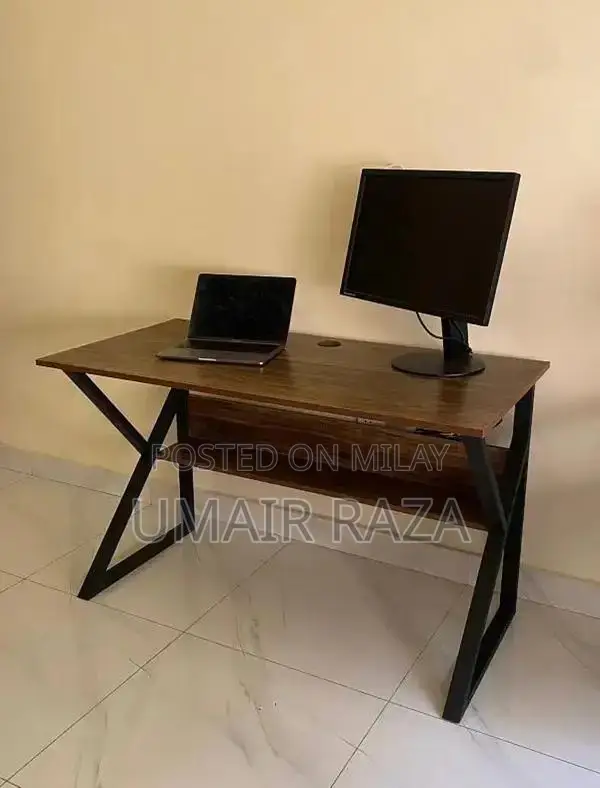 Multi-Size Home Office Table with Book Rack Shelving