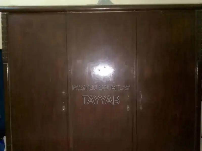 Brown Wooden Bed Frame with Side Tables