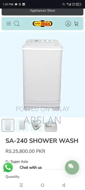 Photo - Super Asia SA240 Wash Machine and Deep Freezer Combo